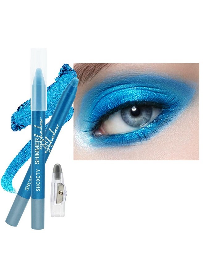 Blue Eyeshadow Stick, Highlighter Eye Liner,Eye Brightener Stick, Shimmer Creamy Eyeshadow, Waterproof Eyeshadow Pencil Long Lasting Eye Shadow Makeup.#8 Navy Blue Shimmer