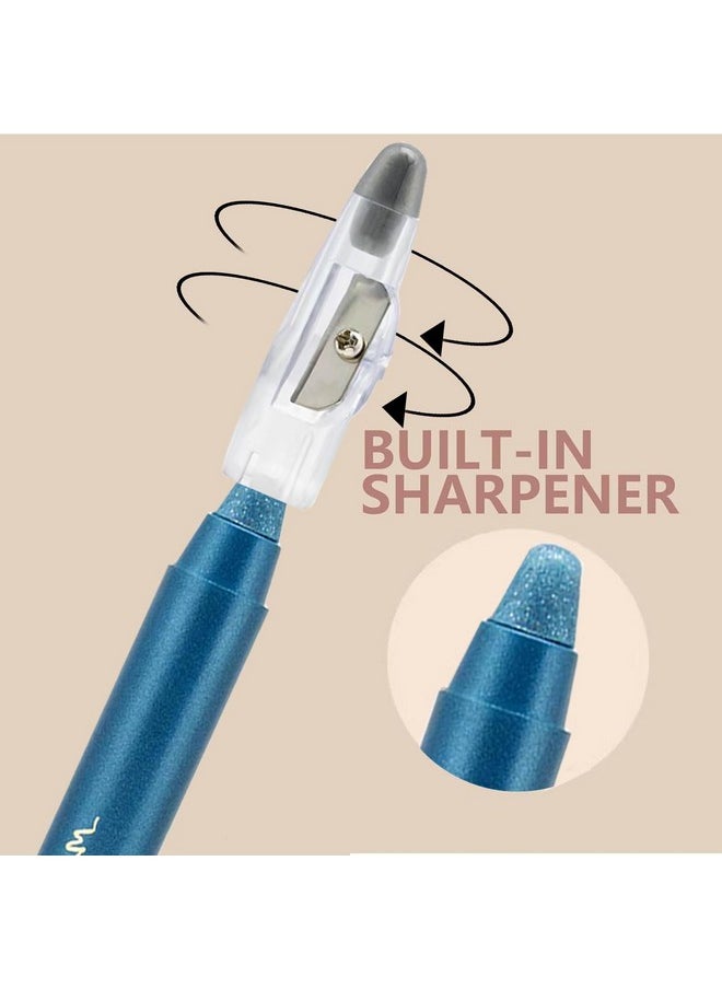 Blue Eyeshadow Stick, Highlighter Eye Liner,Eye Brightener Stick, Shimmer Creamy Eyeshadow, Waterproof Eyeshadow Pencil Long Lasting Eye Shadow Makeup.#8 Navy Blue Shimmer