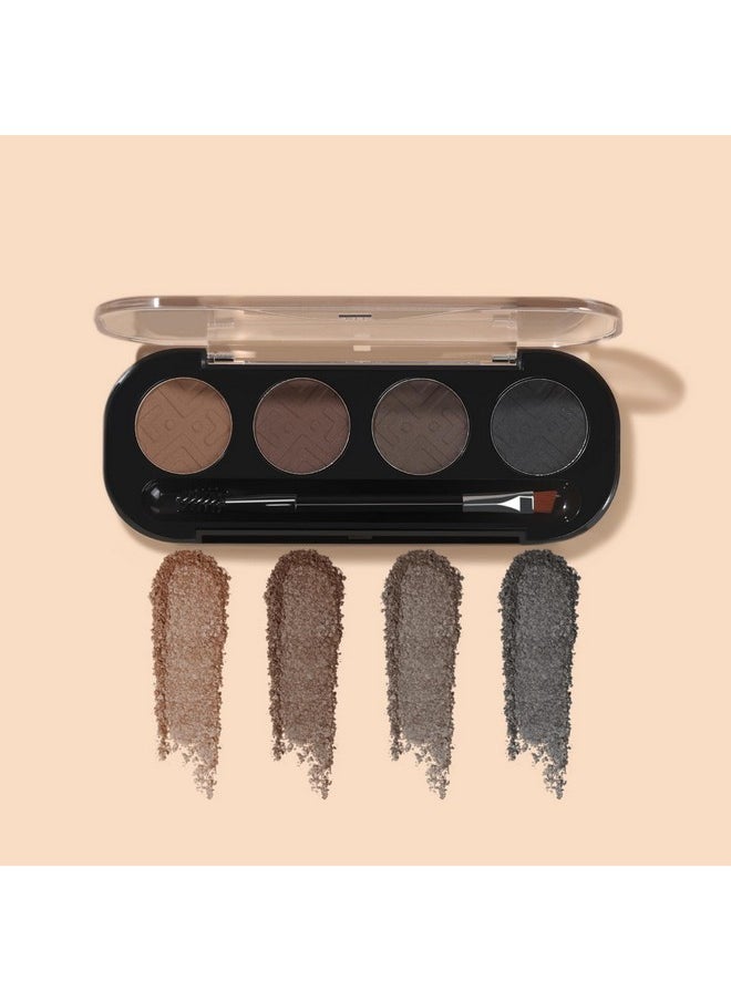 Eyebrow Definer (4 Colors) | Comes With An Angled Brush & Spoolie For Sculpted & Shaping Eyebrows | With 4 Natural Pressed Powder Shades To Redefine Eyebrows | Suitable For All Skin Types