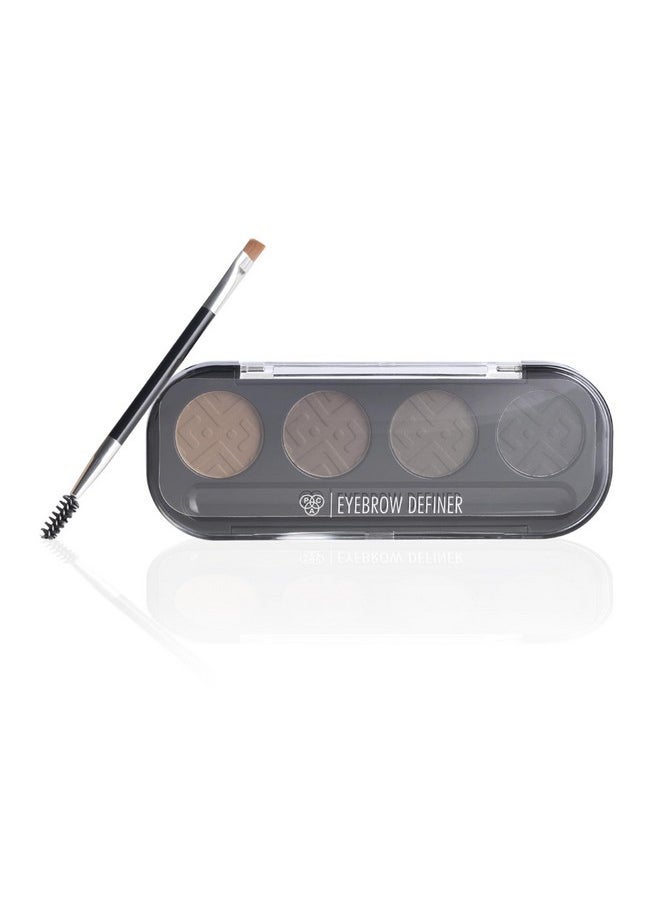 Eyebrow Definer (4 Colors) | Comes With An Angled Brush & Spoolie For Sculpted & Shaping Eyebrows | With 4 Natural Pressed Powder Shades To Redefine Eyebrows | Suitable For All Skin Types