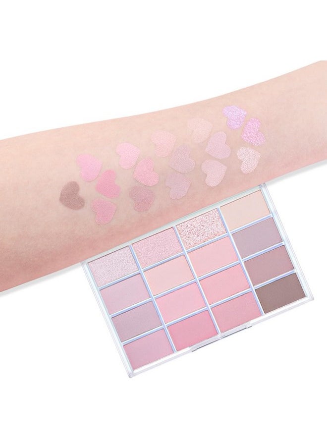 16Colors Pink Nude Taupe Basics Matte Eyeshadow Palette,Muted Pink Eye Shadow Makeup Travel Makeup Palette All In One Long Lasting Waterproof Ultra-Blendable,Great For Travel Gift Kit