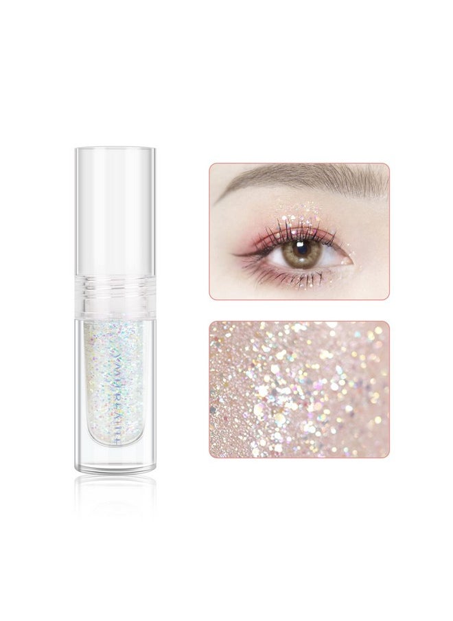 Liquid Glitter Eyeshadow, Pigmented, Long Lasting, Quick Drying, Easy To Apply, Loose Glitter Glue For Eye Crystals Makeup (Transparent Flashing Colorful Sequins 01)