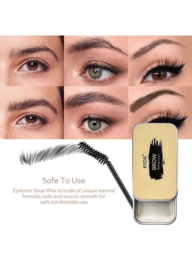 Eyebrow Styling Soap Kit, Long Lasting Waterproof Smudge Proof Pomade For 3D Feathery Natural Brows Makeup Balm, 2 Pcs