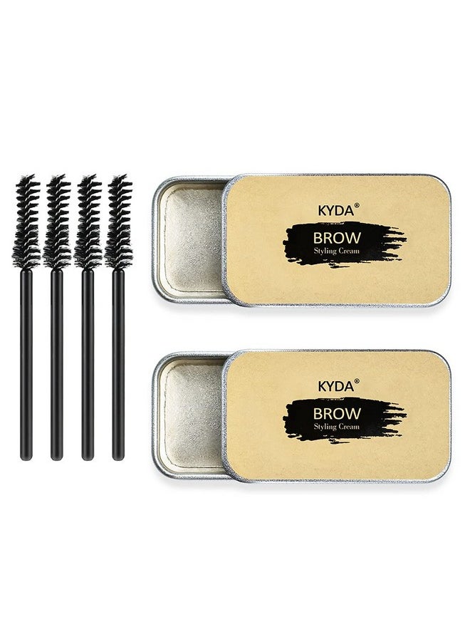 Eyebrow Styling Soap Kit, Long Lasting Waterproof Smudge Proof Pomade For 3D Feathery Natural Brows Makeup Balm, 2 Pcs