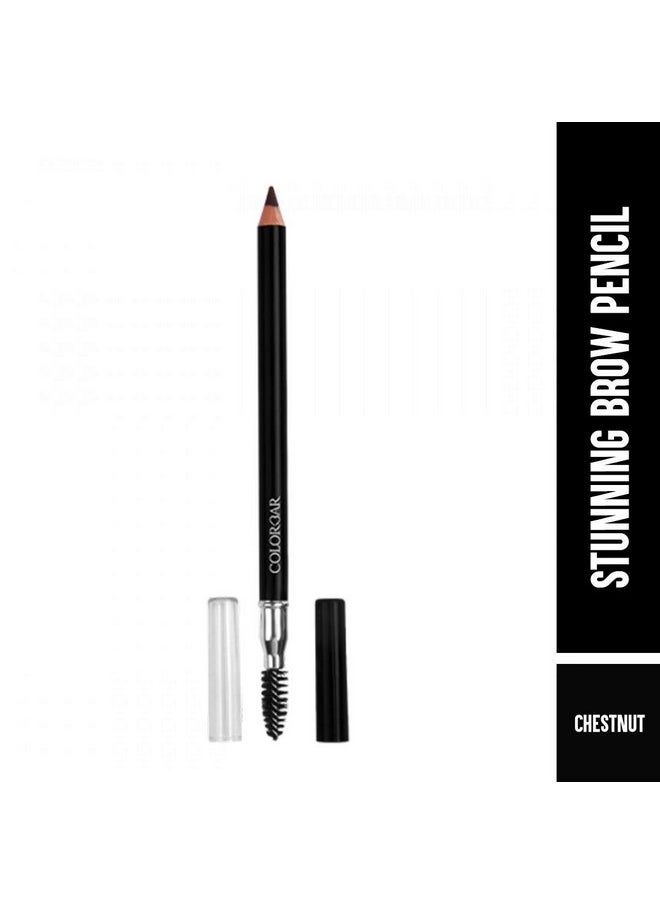 Stunning Brow Pencil Chestnut, Dark Brown, 1.08G | Lightweight | Smudgeproof | Oil Free Formula