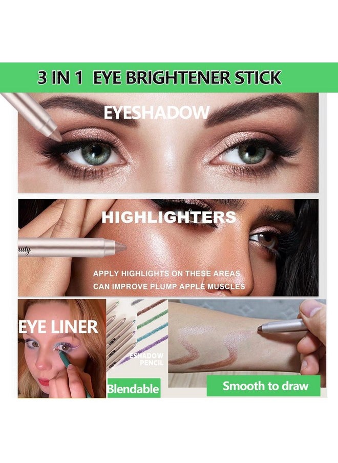 Eyeshadow Stick Highlighter Eye Liner,Eye Brightener Stick, Shimmer Glitter Creamy Eye Shadow Sticks, Waterproof Eyeshadow Pencil Long Lasting Eye Shadow Makeup #A02 Rose Brown