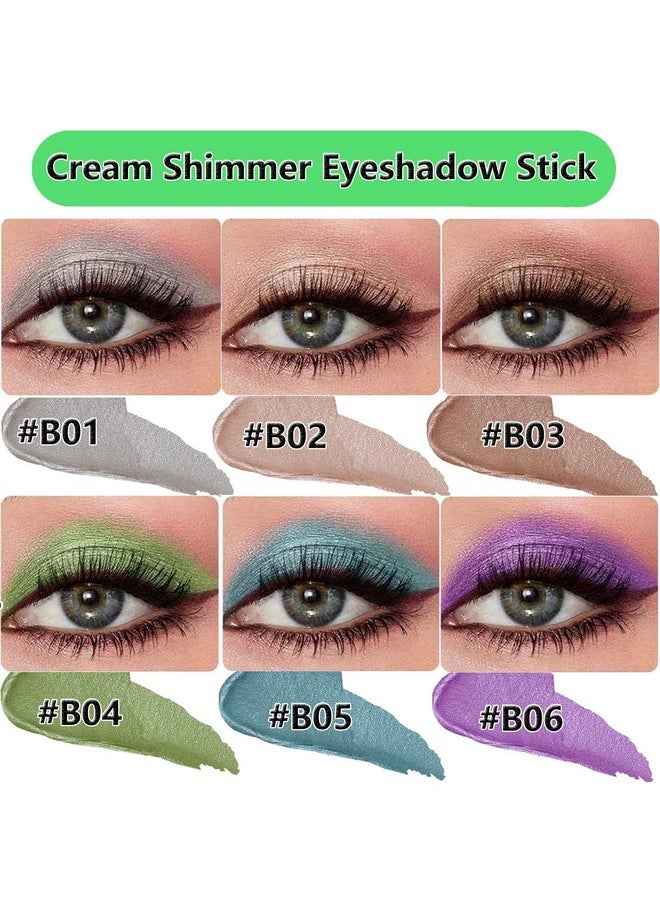 Eyeshadow Stick Highlighter Eye Liner,Eye Brightener Stick, Shimmer Glitter Creamy Eye Shadow Sticks, Waterproof Eyeshadow Pencil Long Lasting Eye Shadow Makeup #A02 Rose Brown