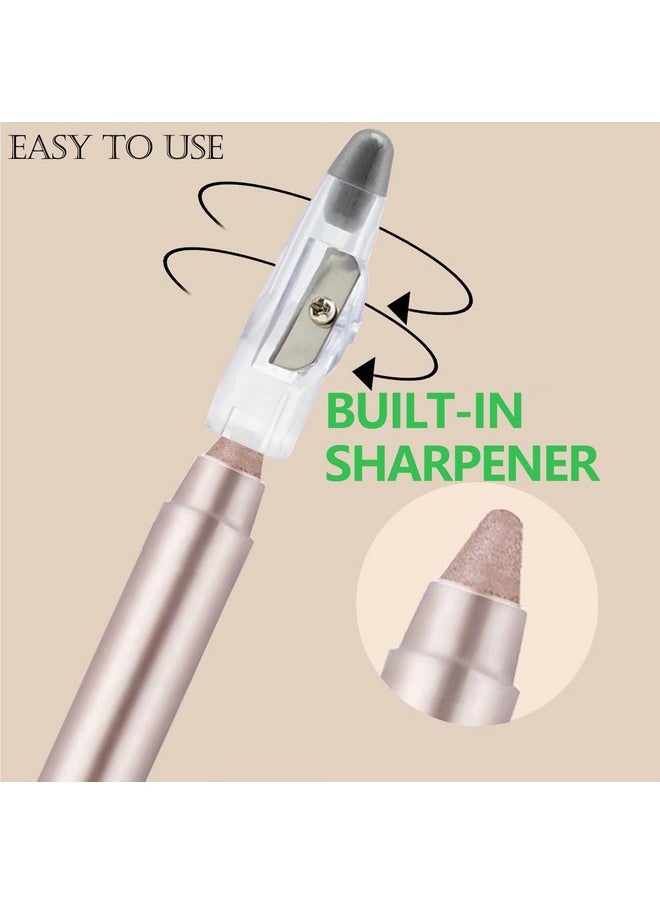 Eyeshadow Stick Highlighter Eye Liner,Eye Brightener Stick, Shimmer Glitter Creamy Eye Shadow Sticks, Waterproof Eyeshadow Pencil Long Lasting Eye Shadow Makeup #A02 Rose Brown