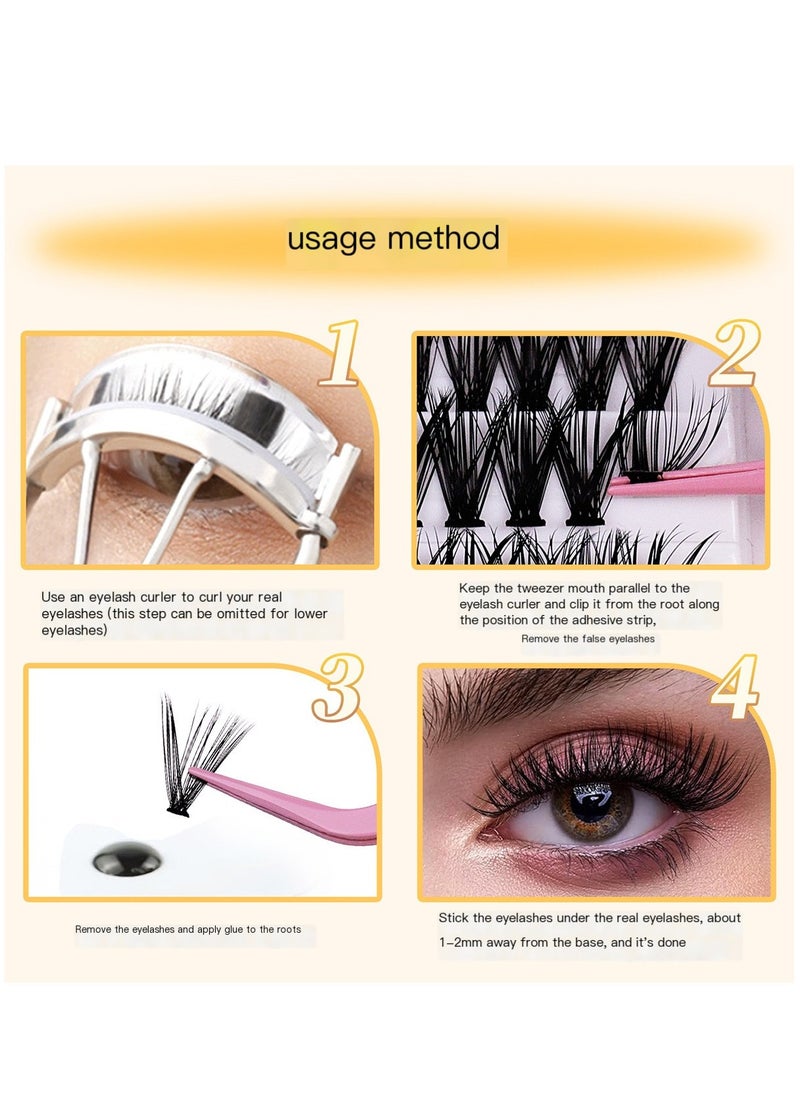 DIY Self Extension False Eyelash 40P Large Capacity 200 Single Cluster Extension Thick Segmented Eyelash