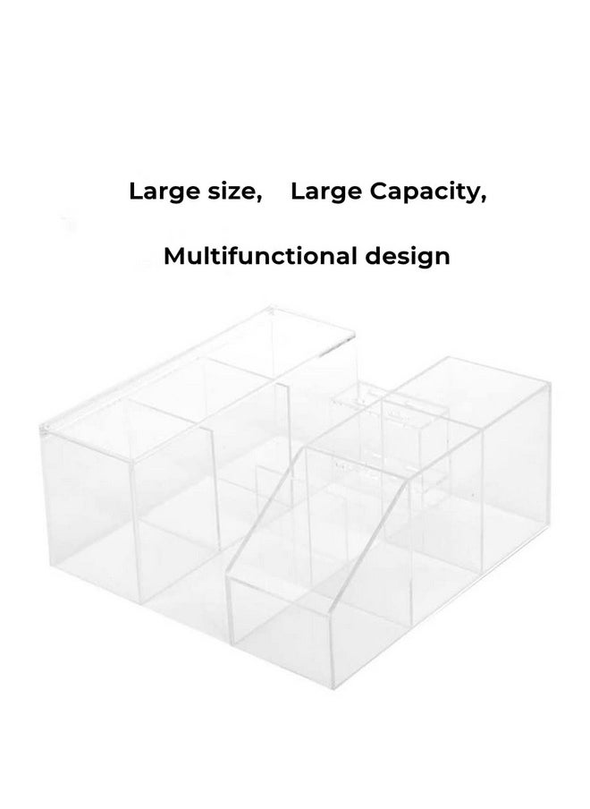 Acrylic Large Capacity Makeup Organizer, Grafting Beauty Extension Supplies Lash Storage Display, Eyelash Storage Case Brush Tweezers Cosmetic Holder (Transparent)