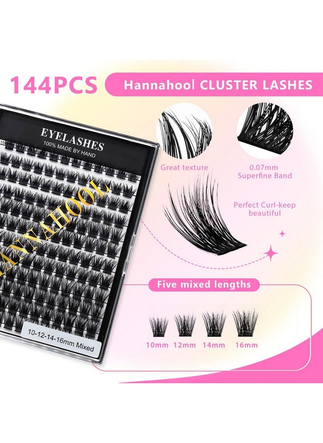 Mixed 8-12-14-16Mm/8-10-12-14Mm/10-12-14-16Mm/14-15-16Mm Wide Stem Individual False Eyelashes Soft Lightweight Volume Eyelashes Extensions Makeup Cluster Lashes (Mixed 14-15-16Mm)