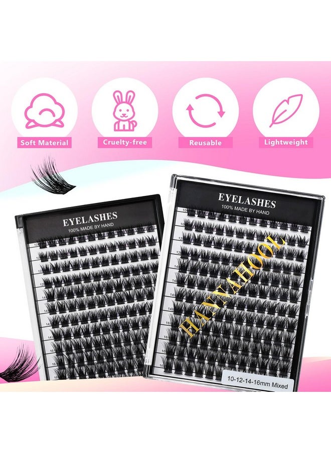 Mixed 8-12-14-16Mm/8-10-12-14Mm/10-12-14-16Mm/14-15-16Mm Wide Stem Individual False Eyelashes Soft Lightweight Volume Eyelashes Extensions Makeup Cluster Lashes (Mixed 14-15-16Mm)