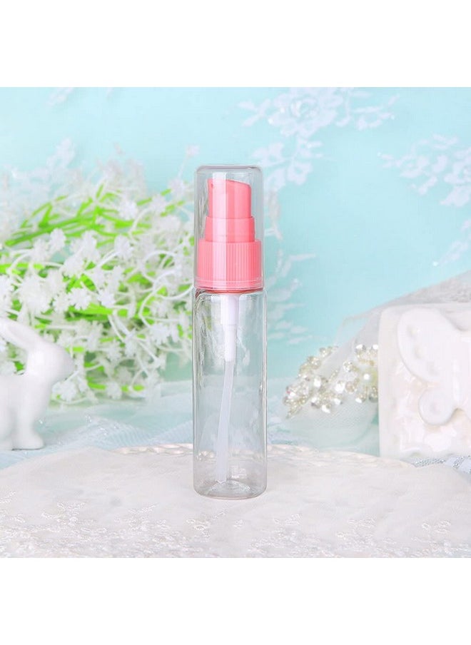 6Pcs 30Ml/1Oz Plastic Pump Bottle Empty Refillable Cream Shampoo Lotion Pump Bottle Sample Travel Bottles Toiletries Liquid Container Jar Pot Vial For Cosmetic Make-Up