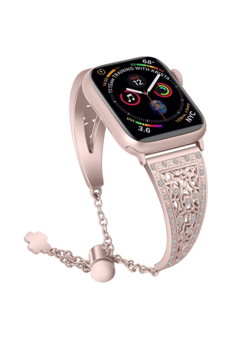 Rose Pink 38/40/41mm Universally Compatible With Apple Watch, Suitable For Both Men And Women, Silicone Watch Strap Wristband Compatible With Iwatch Series 1~7/Iwatch Se