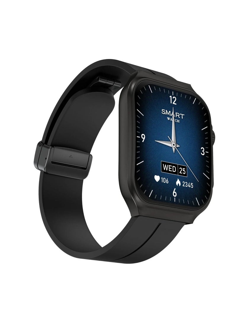 OV88 Curved Screen Smart Watch for Men and Women - Black