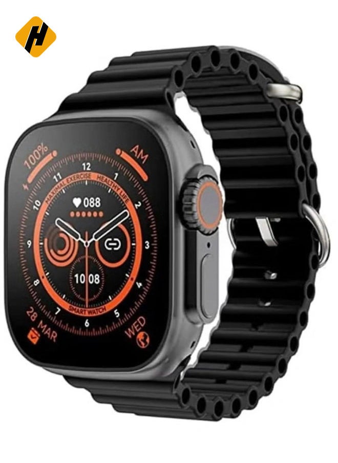 HK 11 Ultra 49mm Smart Watch with Full Touch AMOLED Display, 2 Straps & Wireless Charger - Compatible with Android & iOS