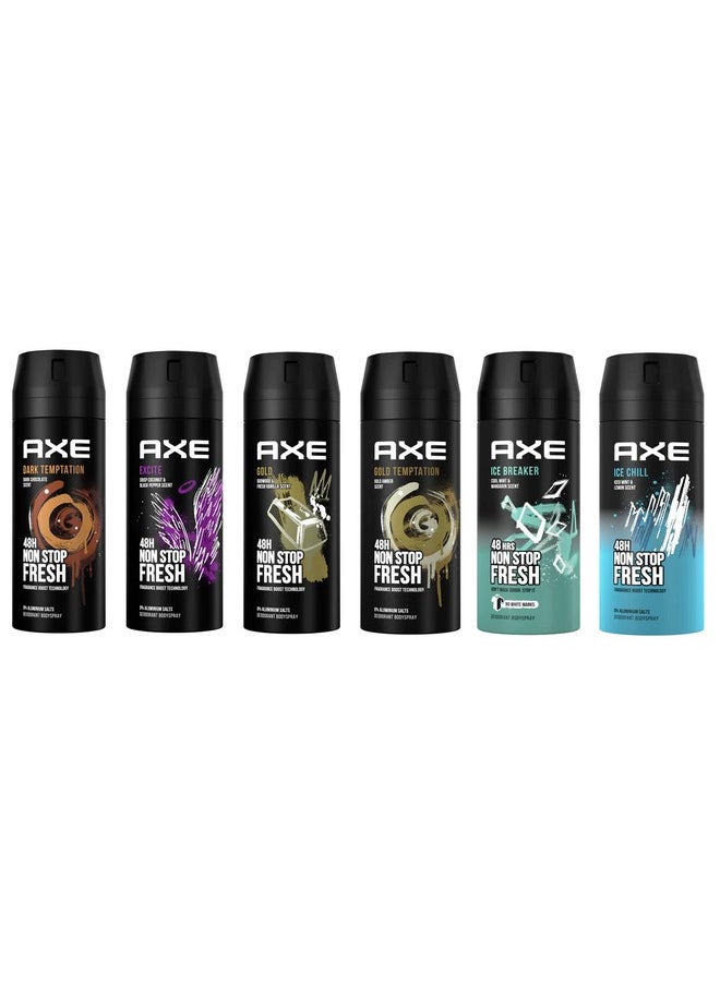 Axe Body Spray Deodrant Anit-Aerspirant (12X 150 Ml/5.07 Oz, Mix Within The Available Kinds)