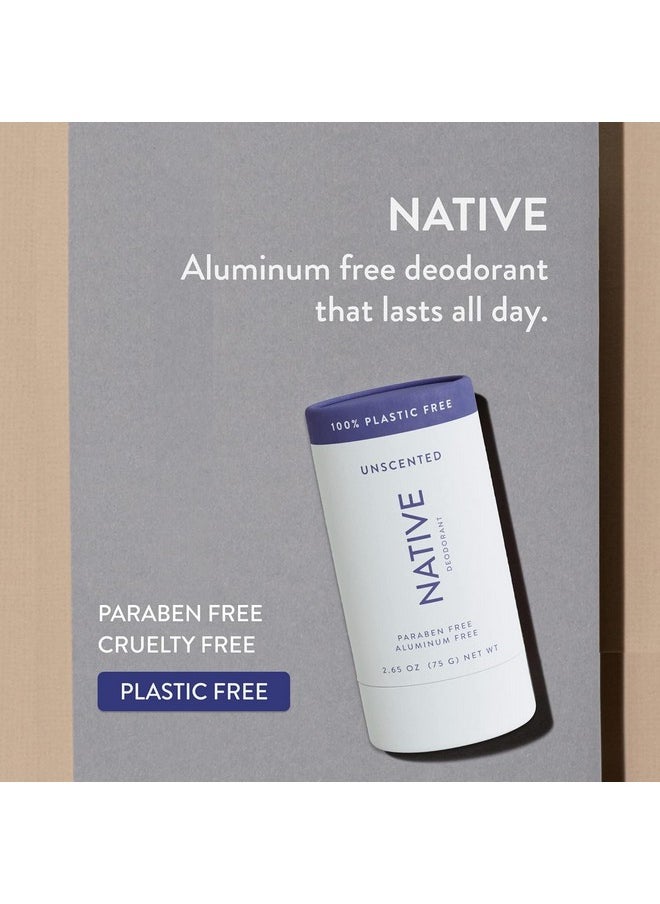 Plastic Free Deodorant Contains Naturally Derived Ingredients, 72 Hour Odor Control | Deodorant For Women And Men, Aluminum Free With Baking Soda, Coconut Oil And Shea Butter | Unscented