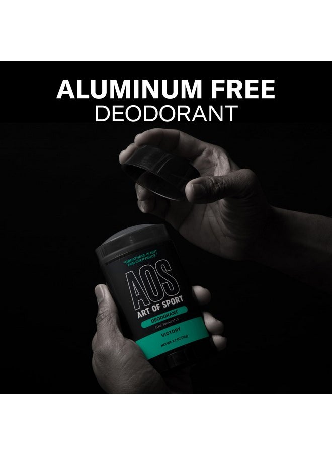 Men’S Deodorant, Aluminum Free, Eucalyptus Fragrance, Made With Natural Botanicals, Moisturizing Tea Tree Soap, Made For Athletes, Victory Scent, 2.7 Ounce (Pack Of 2)