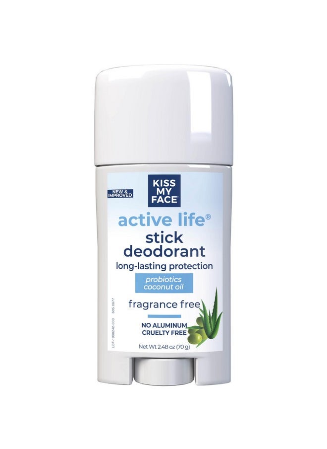 Active Life Deodorant Contains Naturally Derived Ingredients, 72 Hour Odor Control | Deodorant For Women And Men, Aluminum Free With Coconut Oil And Probiotics, Fragrance Free