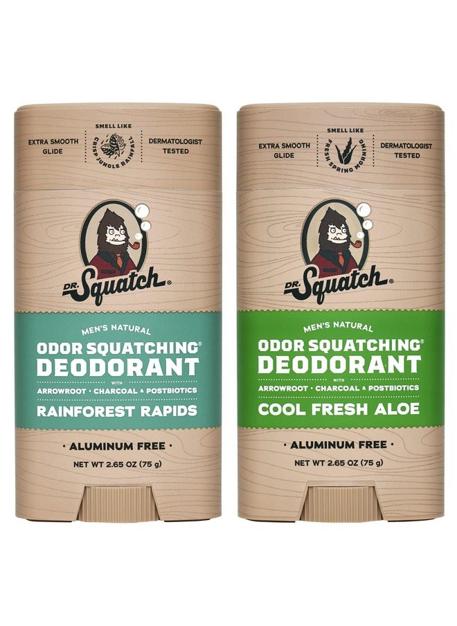 Natural Deodorant For Men - Odor-Squatching Men'S Deodorant Aluminum Free - Rainforest Rapids + Cool Fresh Aloe (2.65 Oz, 2 Pack)