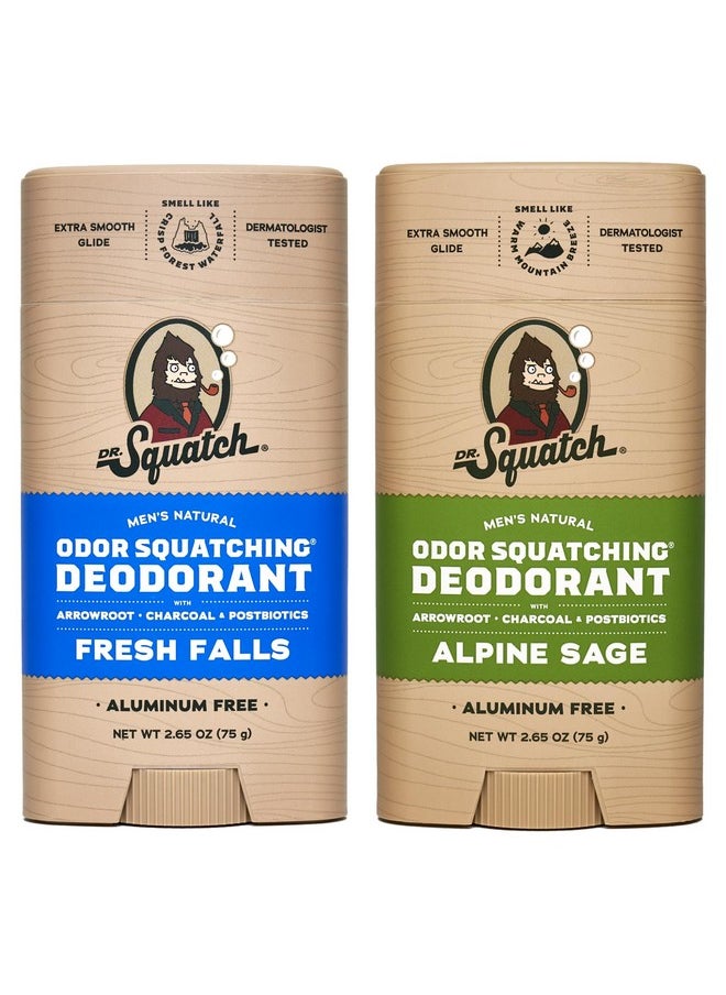 Natural Deodorant For Men - Odor-Squatching Men'S Deodorant Aluminum Free - Alpine Sage + Fresh Falls (2.65 Oz, 2 Pack)