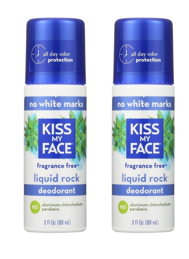 Paraben Free Liquid Rock Roll-On Deodorant, Fragrance Free, 3 Fl Oz (Pack Of 2)
