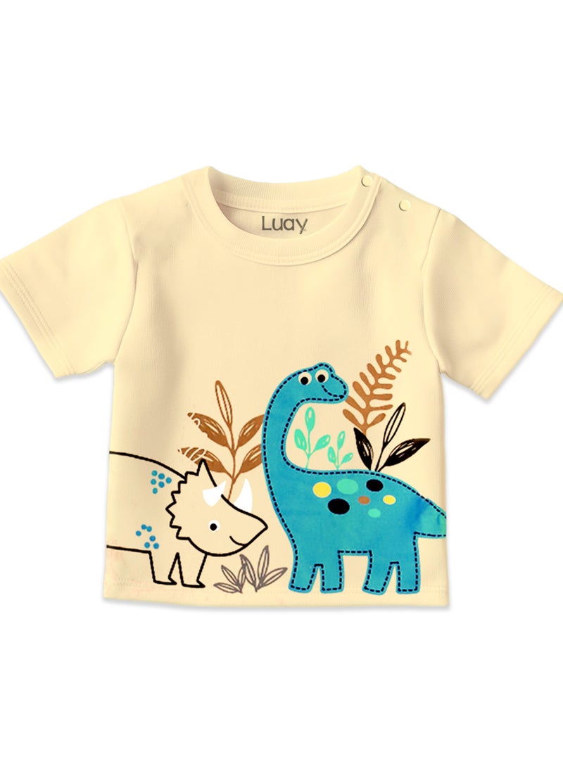 LUAY 100% Bamboo T-Shirts for Boys & Girls Festive Short Sleeve Styles in Vibrant Colors and Patterns for Kids and Toddlers_Regular Fit