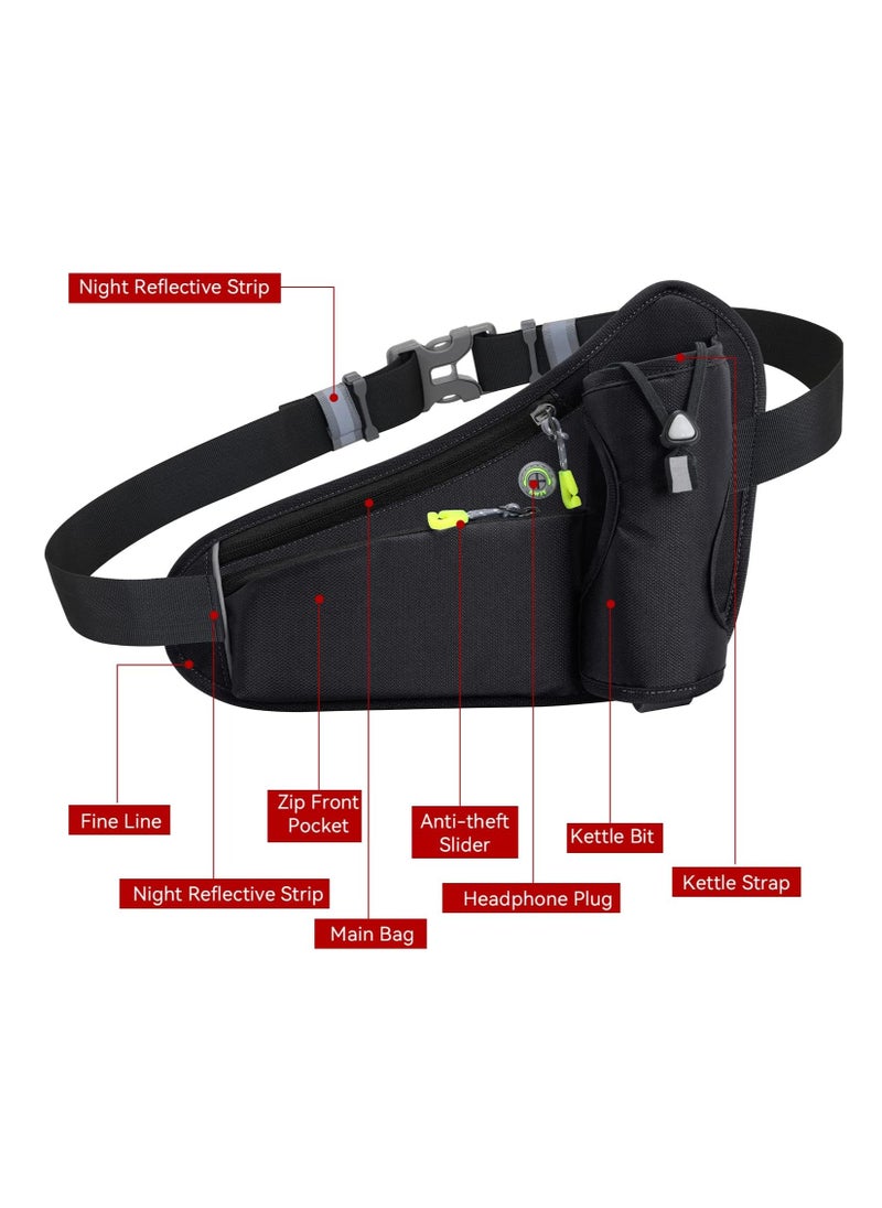 Fitness Running Waist Bag Can Hold Water Bottle Waterproof Outdoor Sports Phone Bag Men and Women Hiking Waist Bag Travel Bicycle Dog Walking Outdoor Sports Waist Bag (Green)