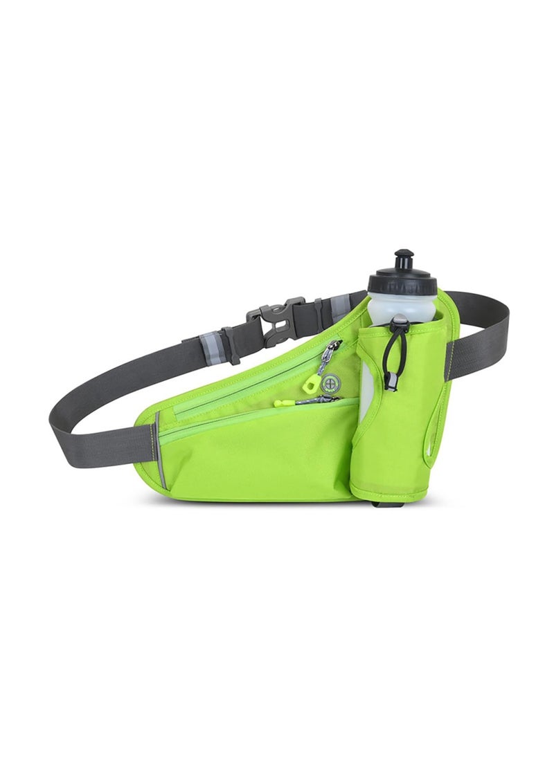 Fitness Running Waist Bag Can Hold Water Bottle Waterproof Outdoor Sports Phone Bag Men and Women Hiking Waist Bag Travel Bicycle Dog Walking Outdoor Sports Waist Bag (Green)