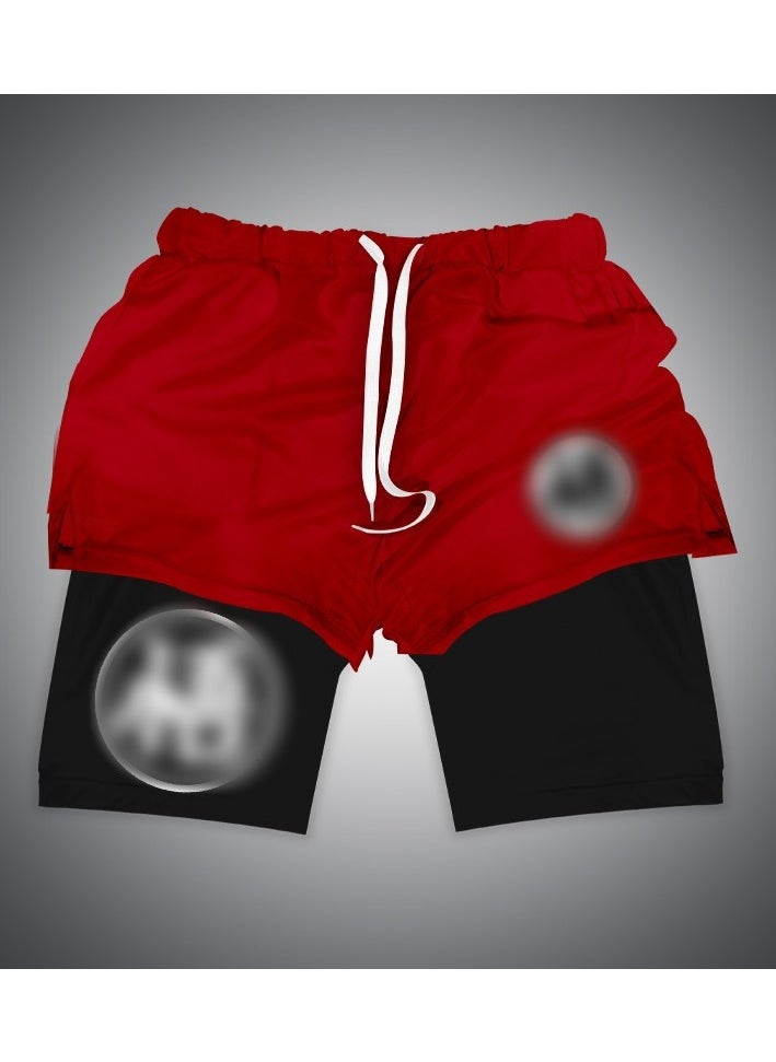 New Naruto 66D Digital Printed Dragon Ball Double Layer Shorts