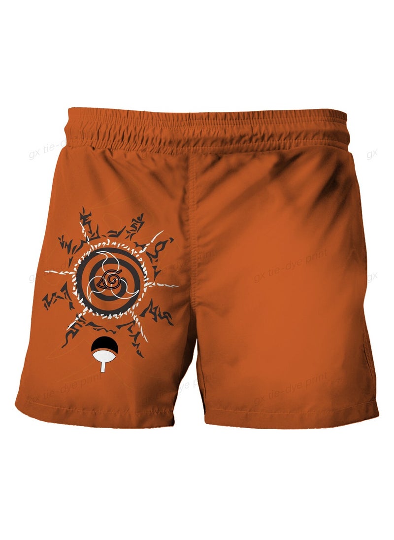 New Naruto 1687D Digital Printed Dragon Ball Double Layer Shorts