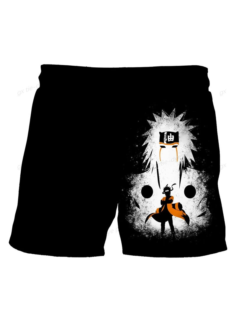 New Naruto 1660D Digital Printed Dragon Ball Double Layer Shorts