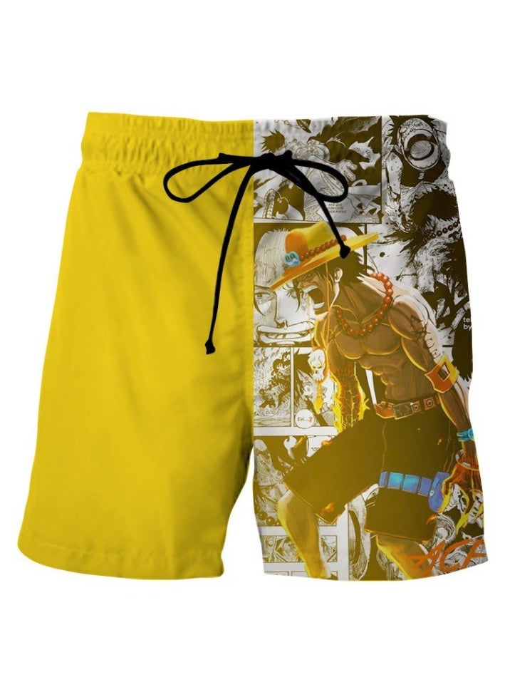 New Naruto 809D Digital Printed Dragon Ball Double Layer Shorts