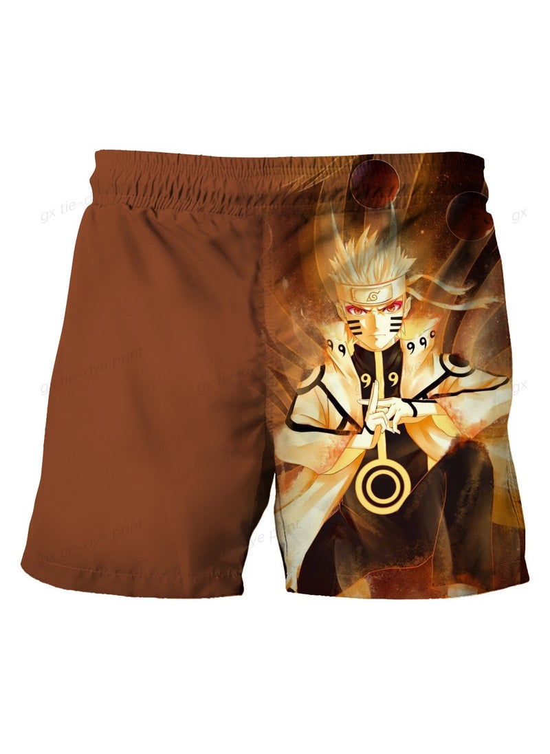 New Naruto 1732D Digital Printed Dragon Ball Double Layer Shorts