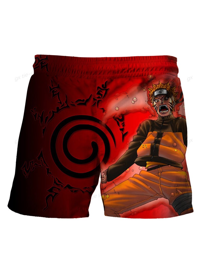 New Naruto 1741D Digital Printed Dragon Ball Double Layer Shorts