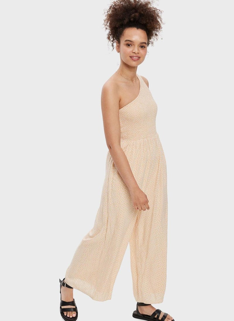 One Shoulder Wide Leg Jumpsuit