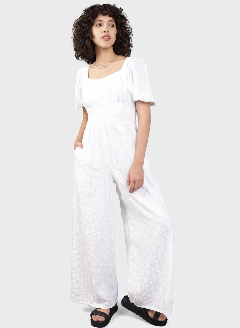 Square Neck Wide-Leg Jumpsuit