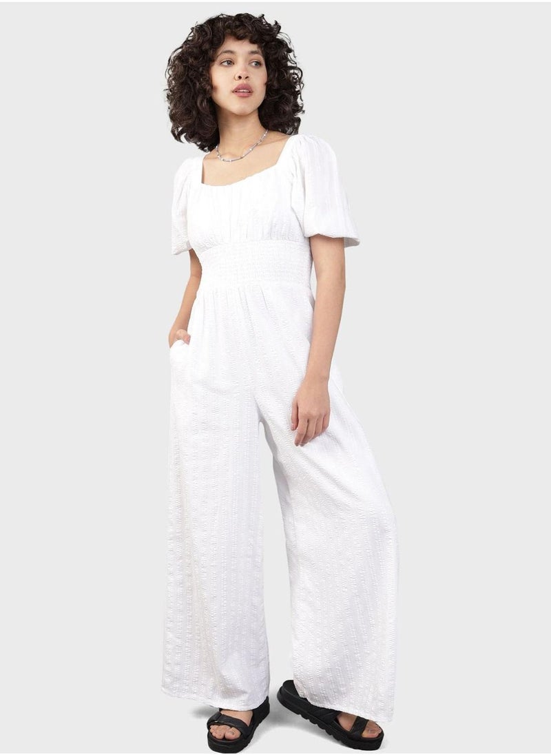 Square Neck Wide-Leg Jumpsuit