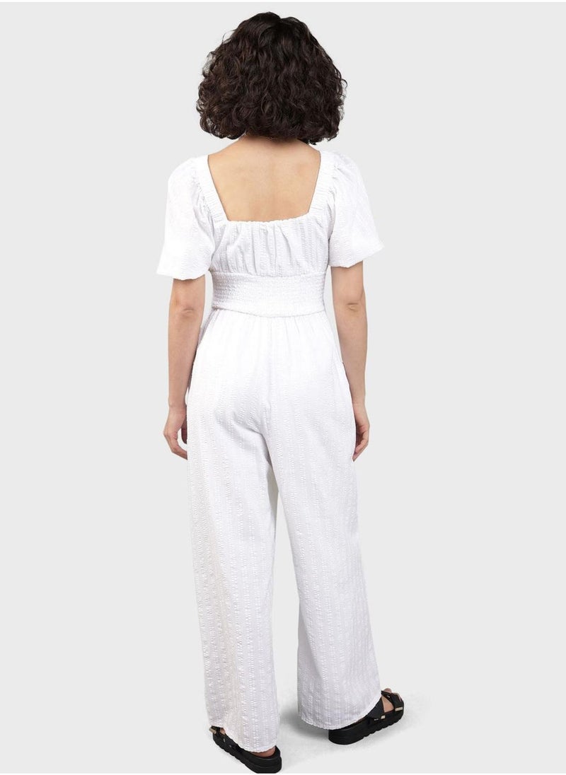 Square Neck Wide-Leg Jumpsuit