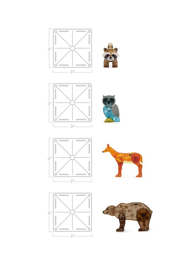 Forest Animals 25-Piece Magnetic Construction Set, The Original Magnetic Building Brand