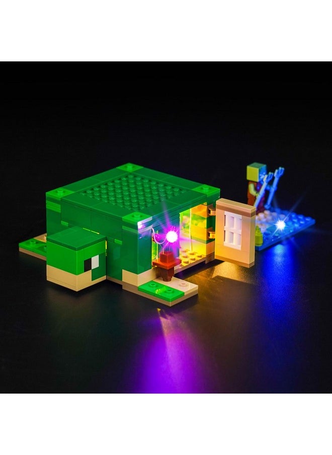 Led Light Kit Compatible With Lego Minecraft The Turtle Beach House 21254 (Lights Only, No Models) Creative Lighting Set Accessories Compatible With Lego 21254 Building Set