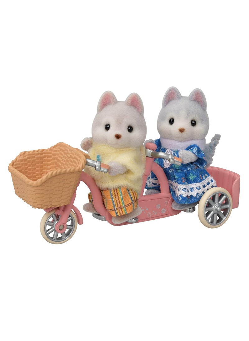 Sylvanian Families tandem Cycling Set-Husky Sister & Brother