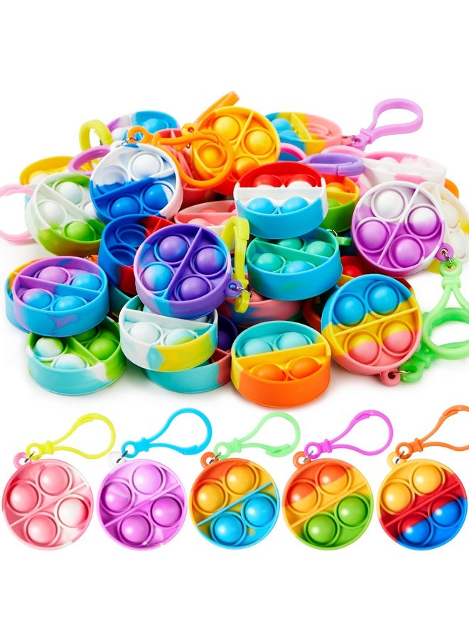 Pop Fidget Keychain Mini Fidget Toys Bulk 30 Pack Party Favors For Kids 4-8,8-12 Years Kids, Goodie Bag Stuffers Fidgets For Classroom Prizes Sensory Fidget Toy Packs