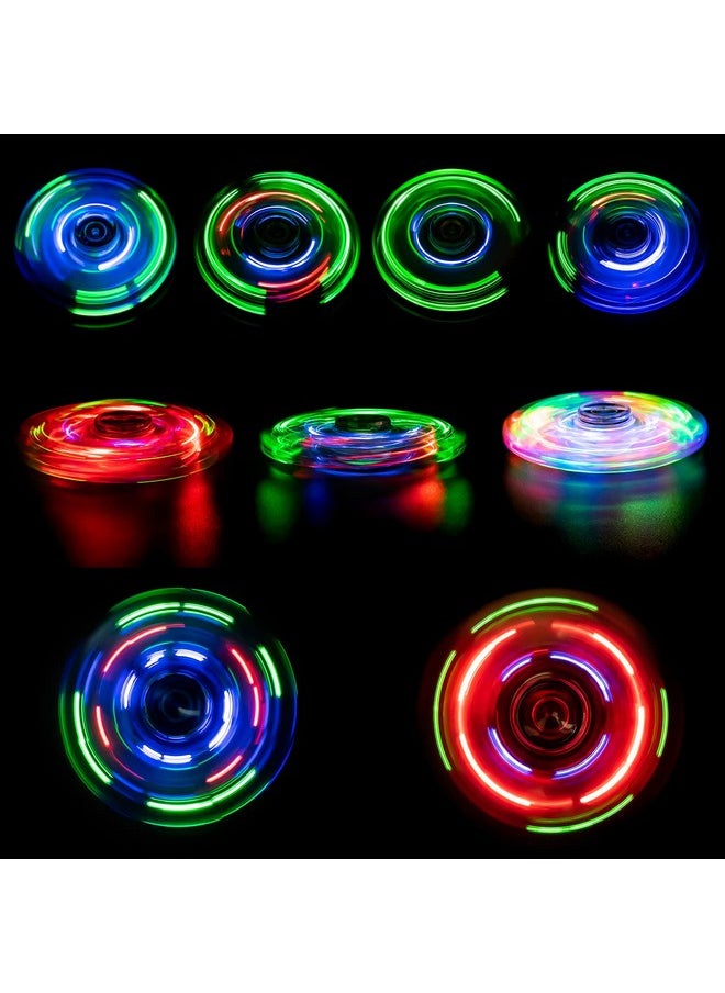 3 Pack Led Light Fidget Spinners, Thanksgiving Christmas Crystal Finger Toy Gift For Children, Stress Reduction And Anxiety Relief Hand Spinners