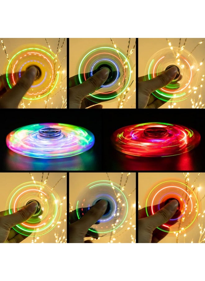 3 Pack Led Light Fidget Spinners, Thanksgiving Christmas Crystal Finger Toy Gift For Children, Stress Reduction And Anxiety Relief Hand Spinners