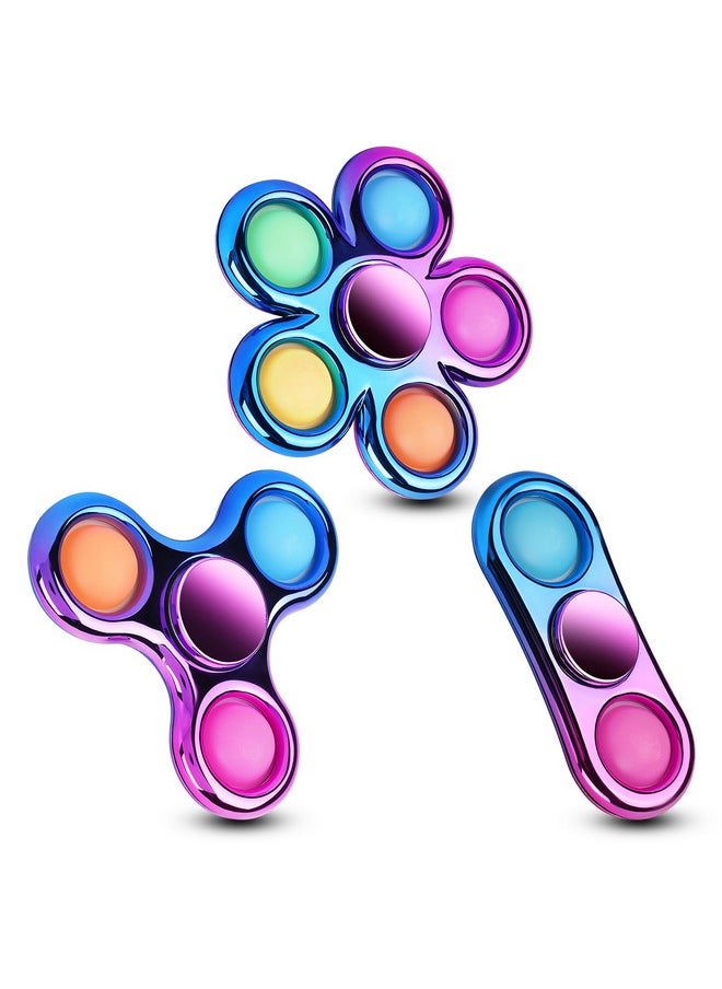 3 Pack Pop Fidget Spinners For Party Favors｜Hand Fidget Bulk Toys For Classroom Return Prizes｜Sensory Fidget Toys For Teens Boys Girls｜Christmas Brithday Gifts Prizes