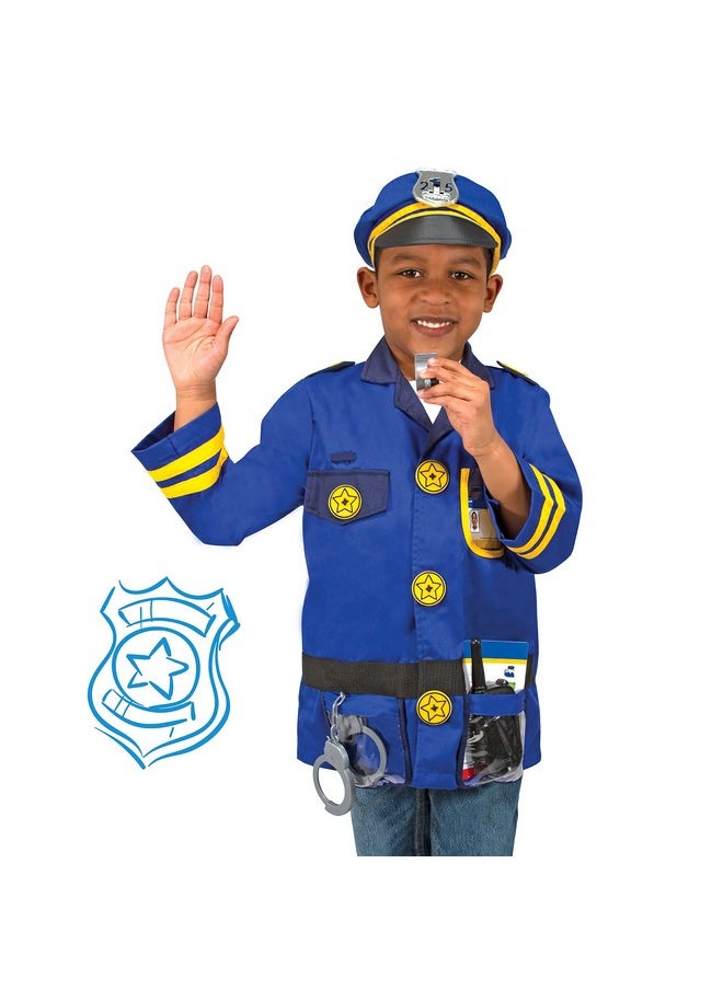 Unisex-Children Police Officer Role Play Costume Dress-Up Set (8 Pcs) Frustration-Free Packaging Multicolor, Ages 3-6 Years