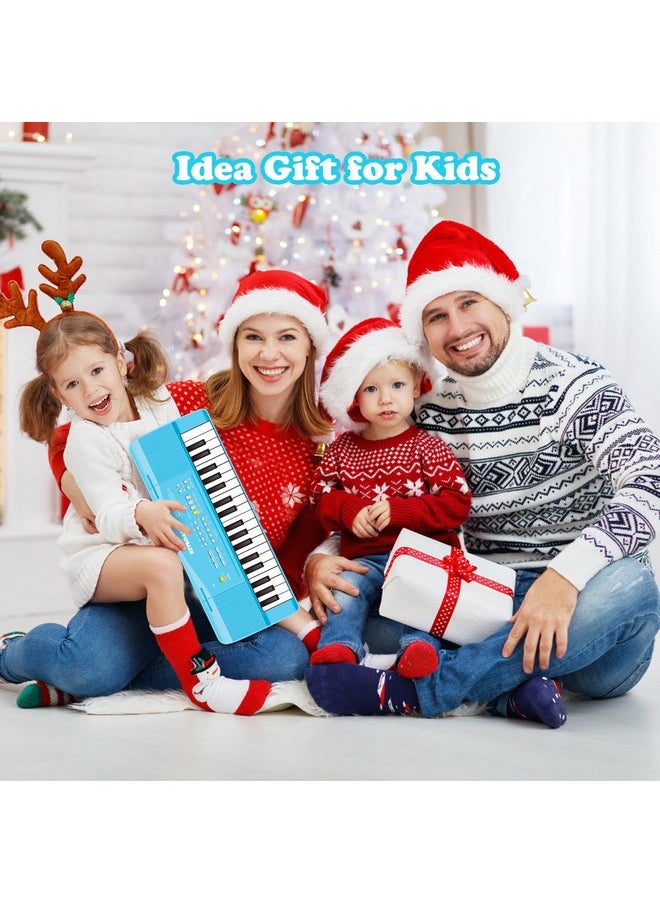 Toy Piano Keyboard For Kids Upgrade Piano Toys For 3 4 5 6 7 8 Year Old Girls Boys Keyboard Piano For Beginners Electric Piano With Microphone Toys For 3+ Year Old Kids Gifts (Blue)