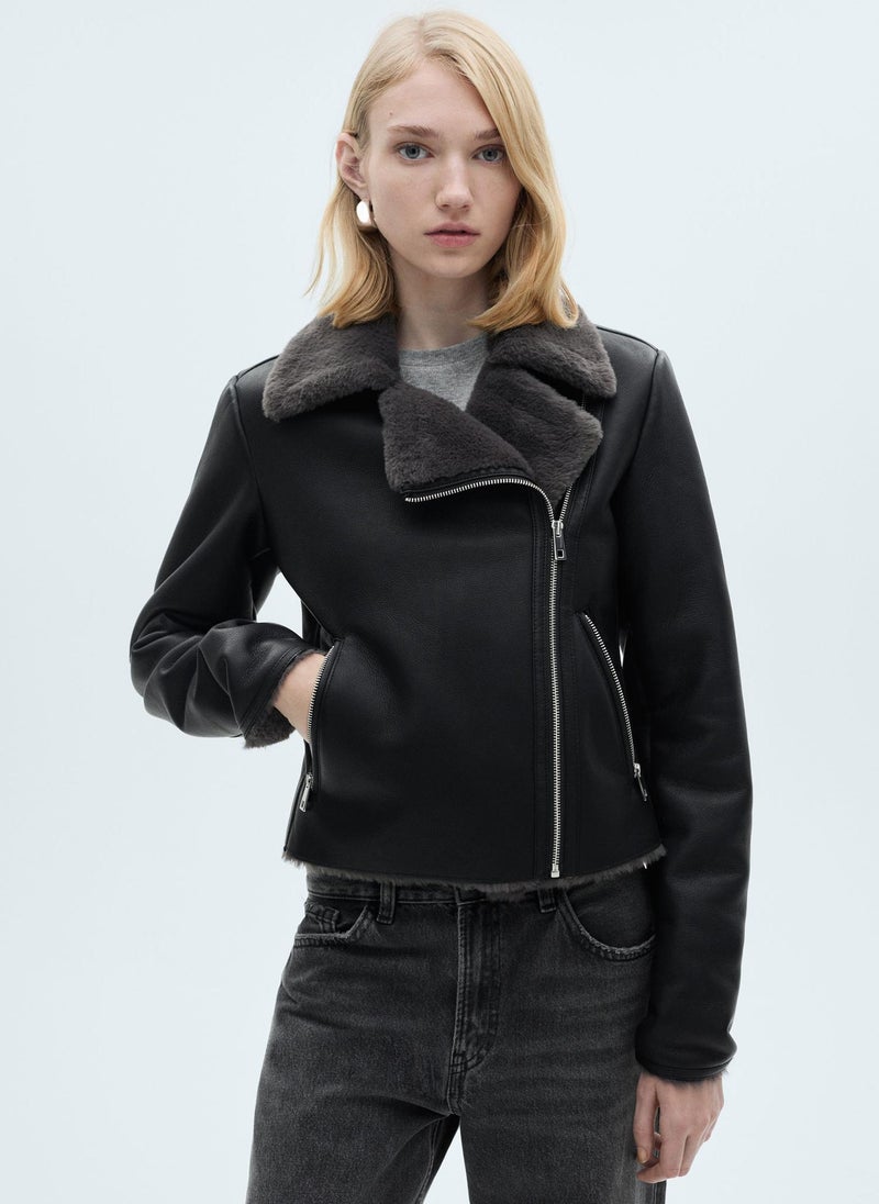 Shearling-Effect Lining Jacket